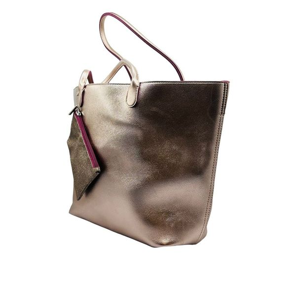 Bath & Body Works Metallic Pink Large Tote With Clutch Set - Picture 2 of 8